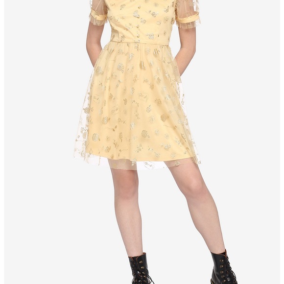 DISNEY HER UNIVERSE BEAUTY THE BEAST COLLECTION HOT TOPIC DRESS Belle Plus Sz 5 - Picture 3 of 12